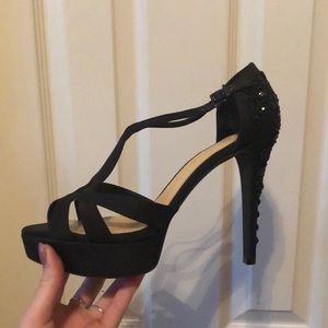 Black sparkly platform heels!